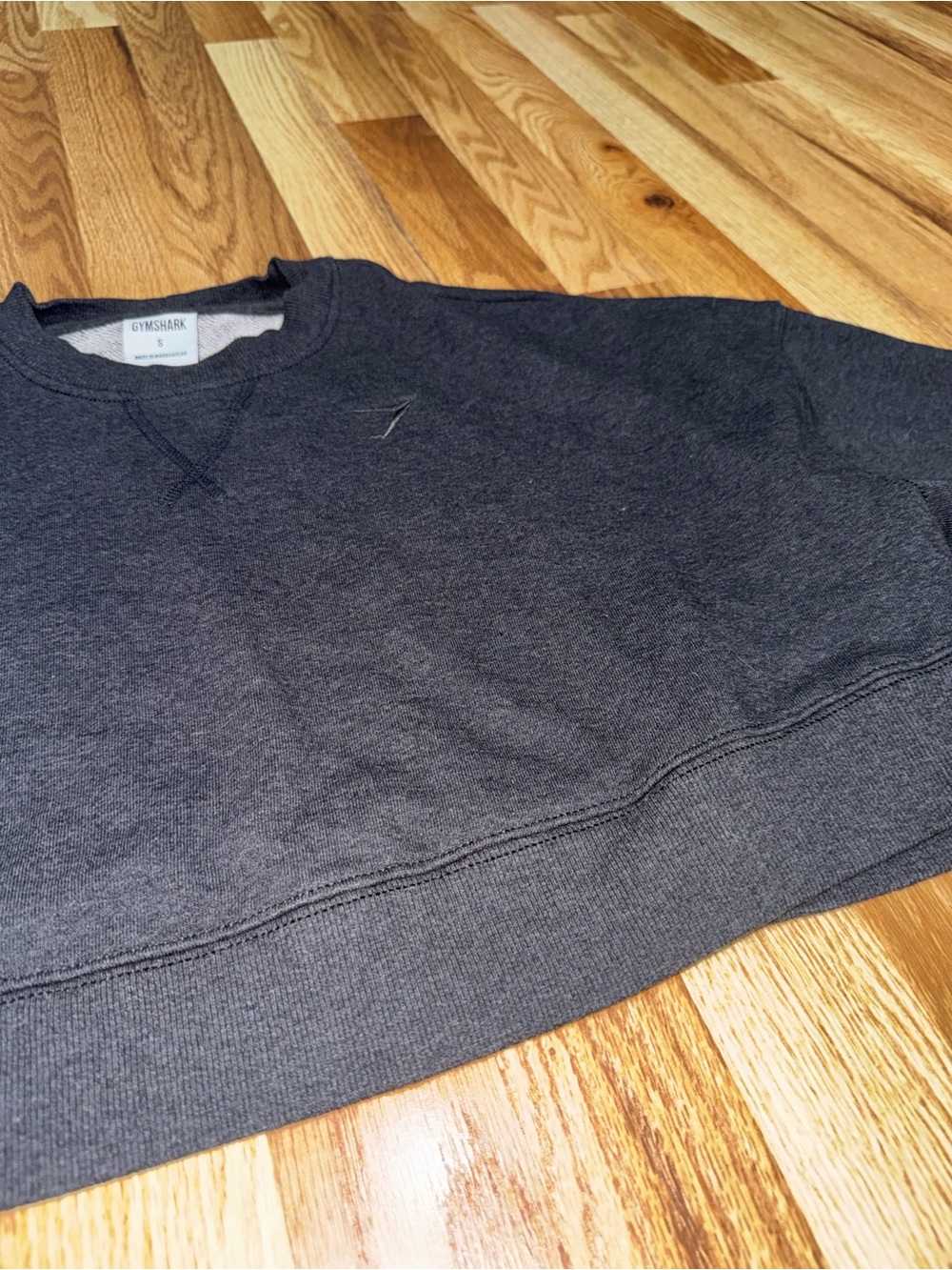 Gymshark Rest Day Sweats Cropped Pullover Sweatshirt Dark Gray Marl Size Small - Picture 6 of 11